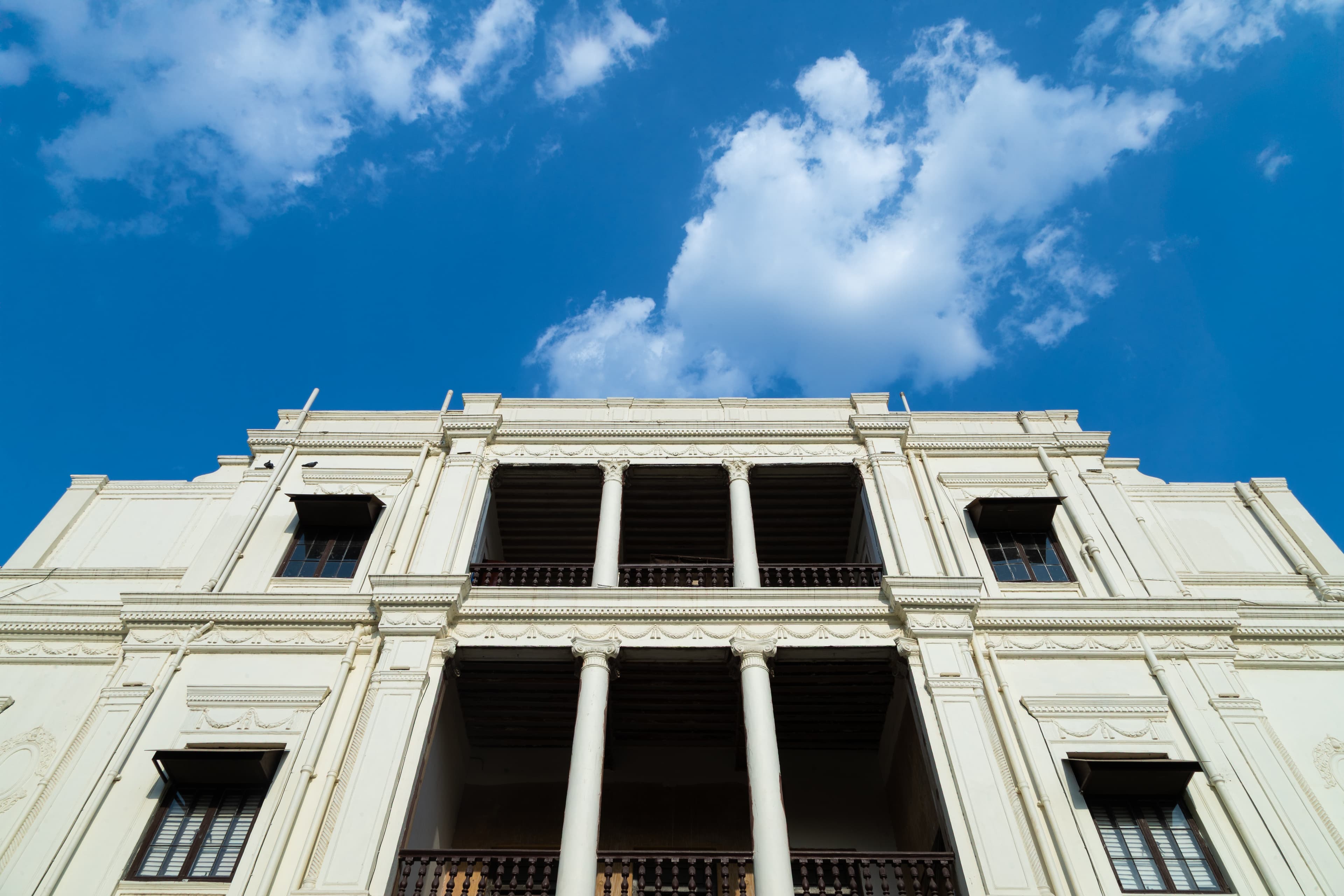 Regal Facade Under Blue Skies