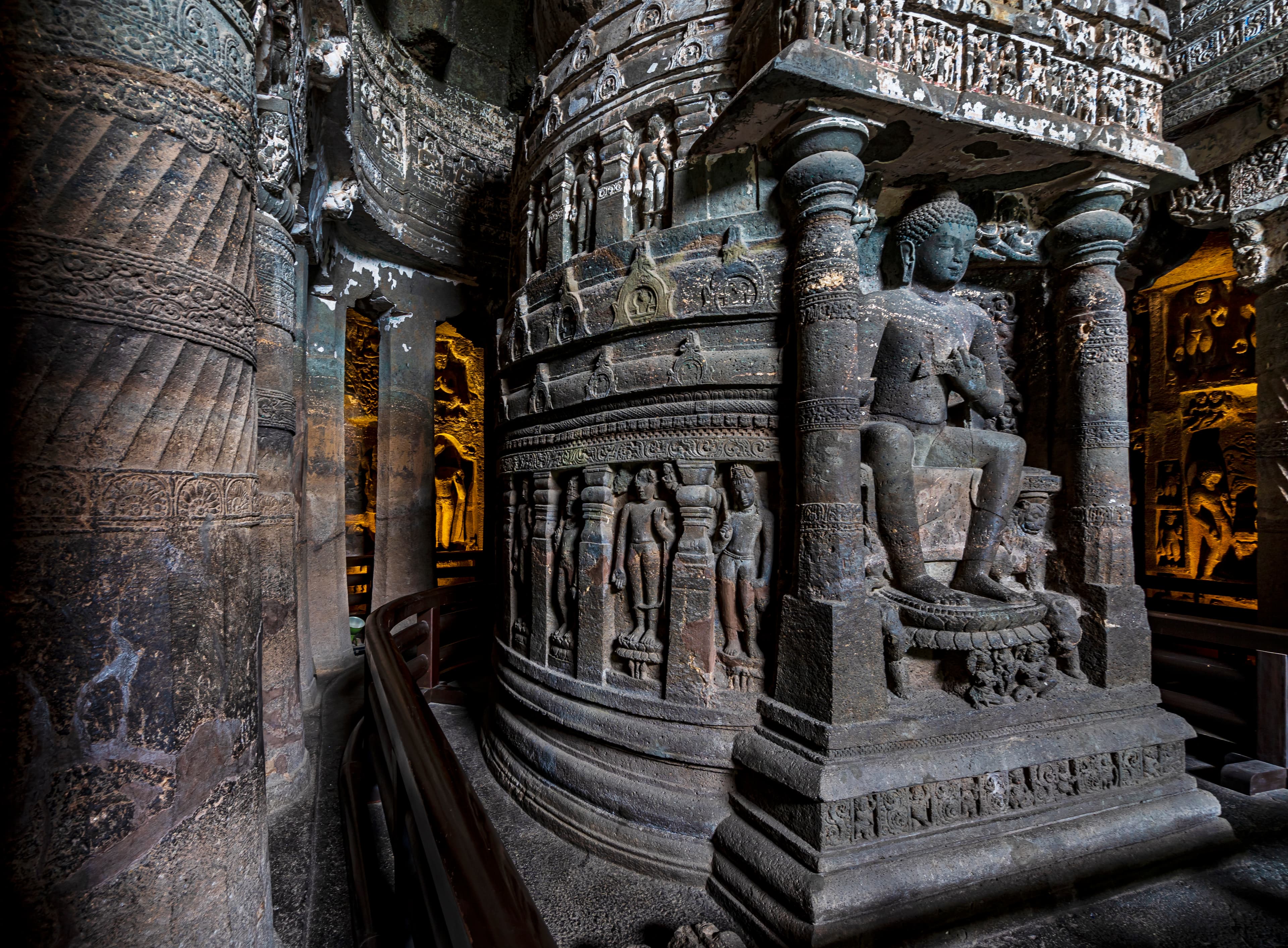 Sanctum of Serenity Buddha in Vishvakarma Cave, Ellora