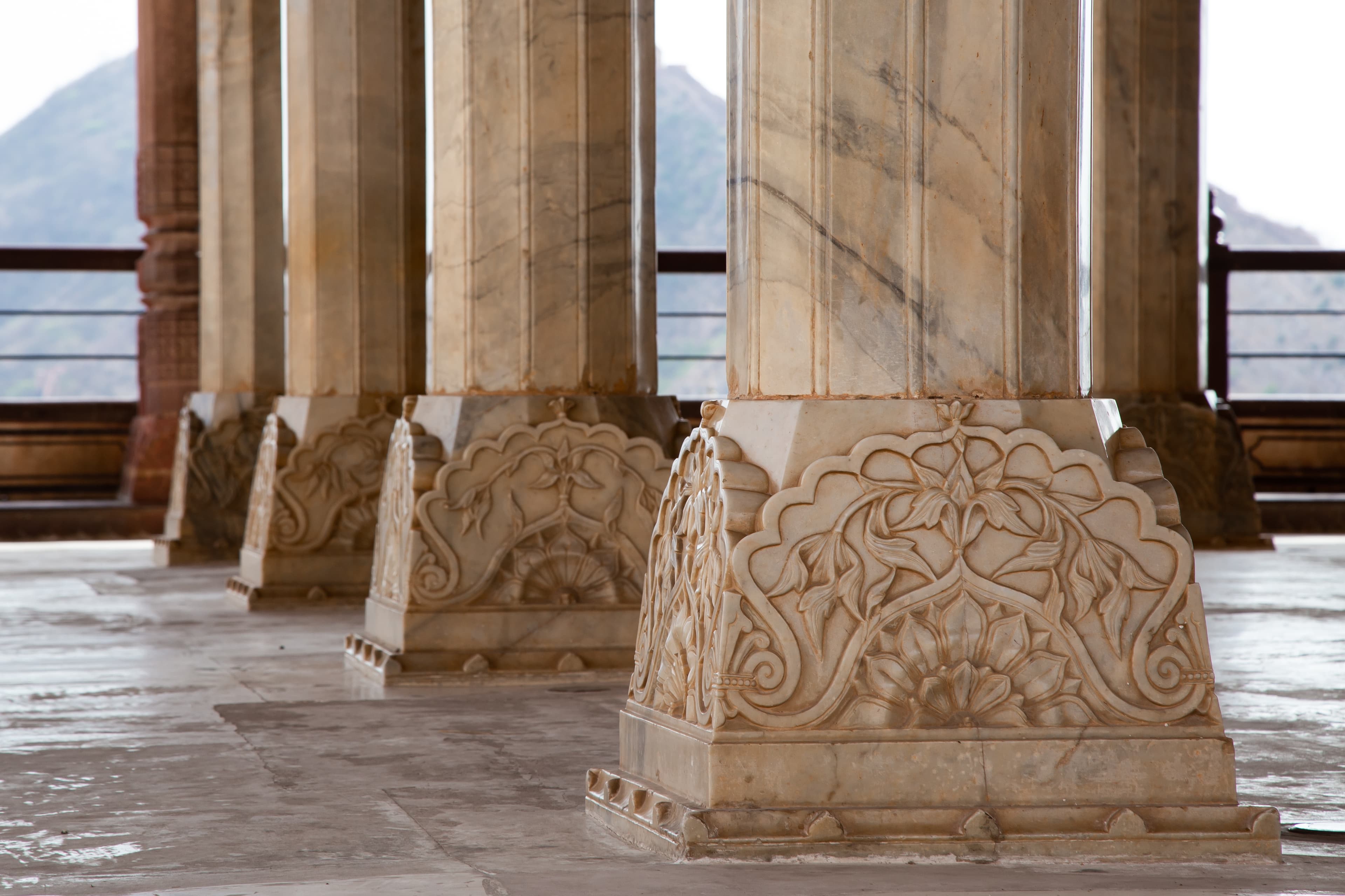 Lotus Columns of Amer Fort