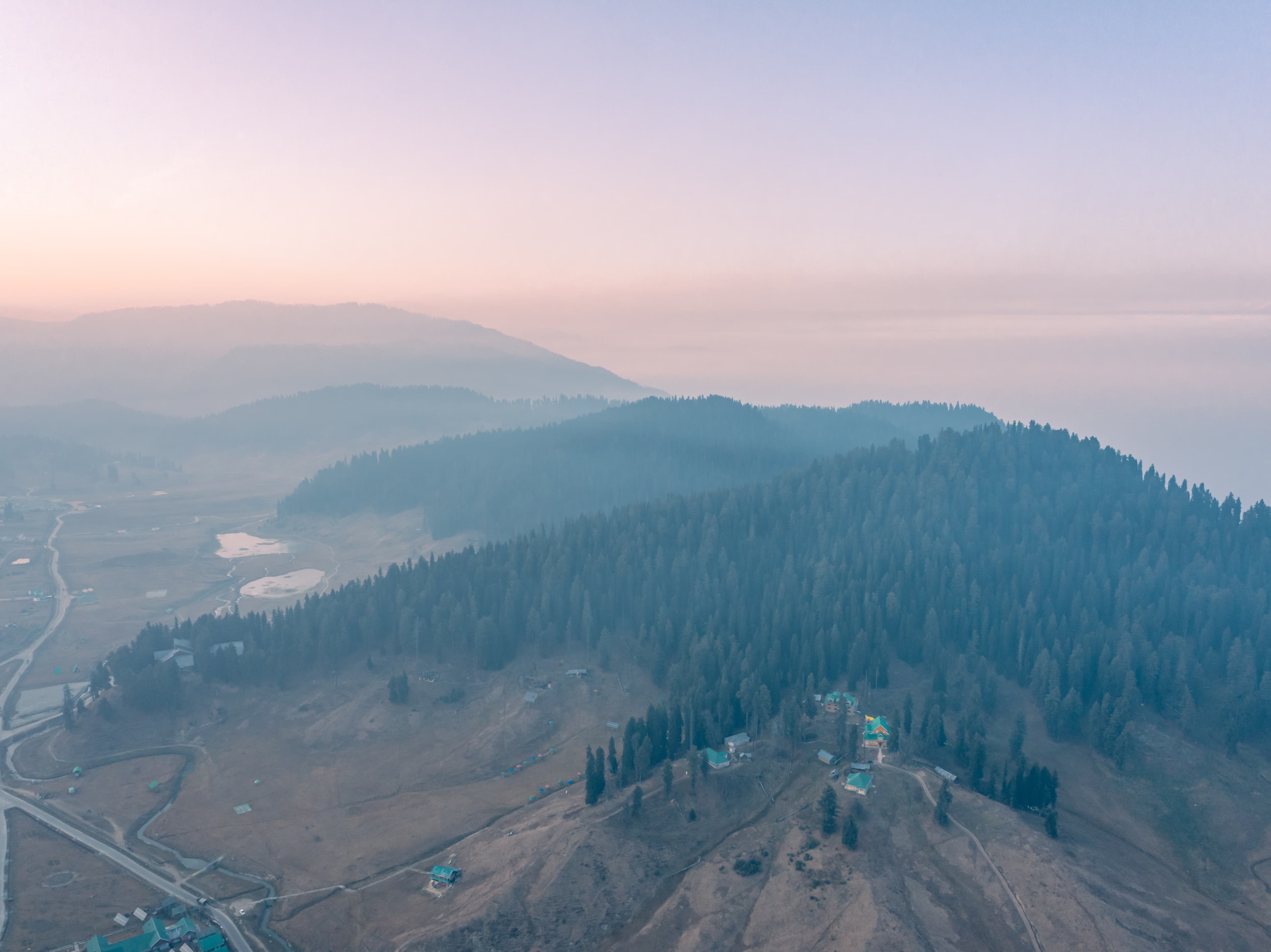 Twilight Haze Over Gulmarg Hills