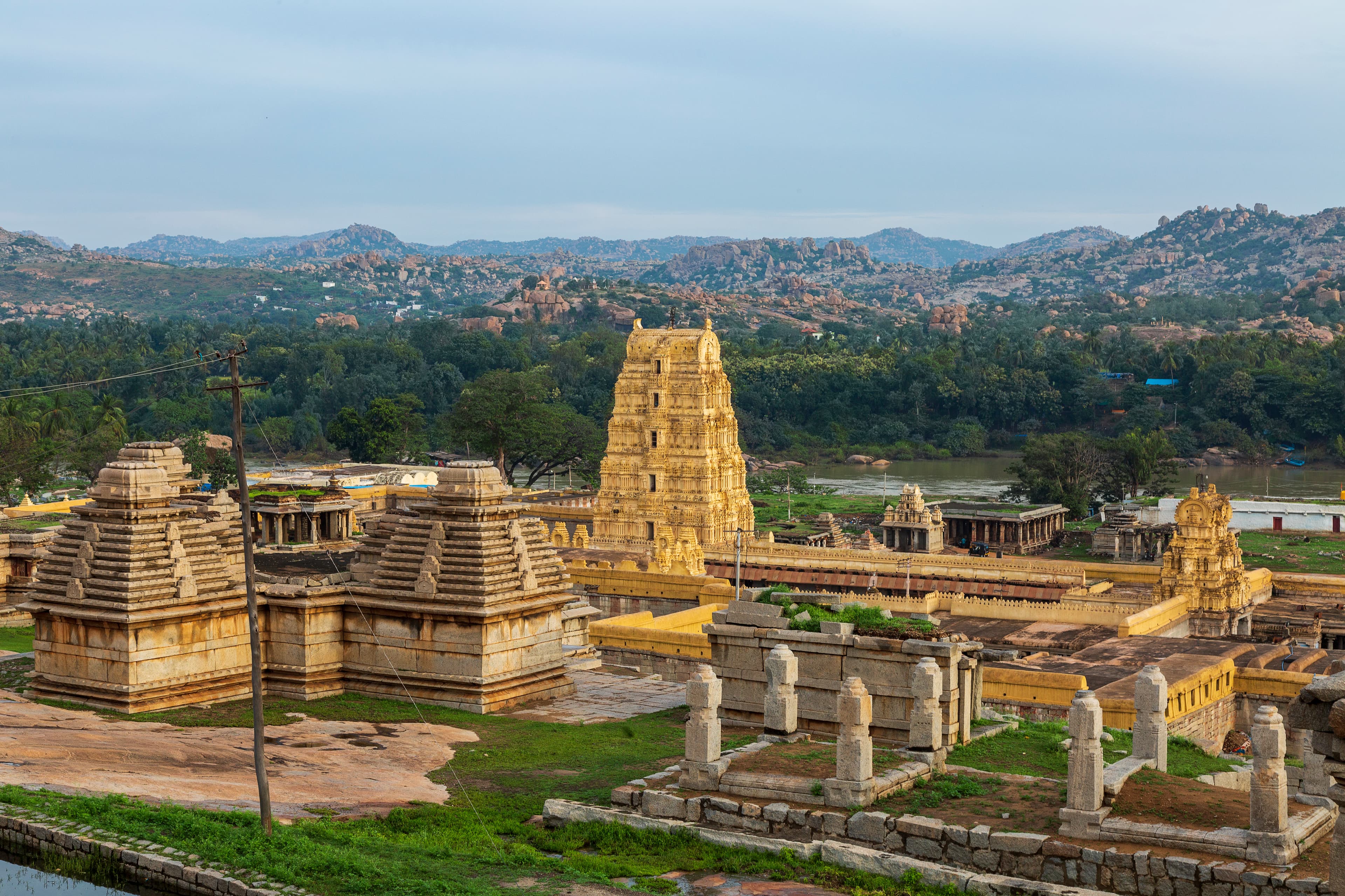 Golden Legacy of Hampi Virupaksha Temple Amidst Granite Hills