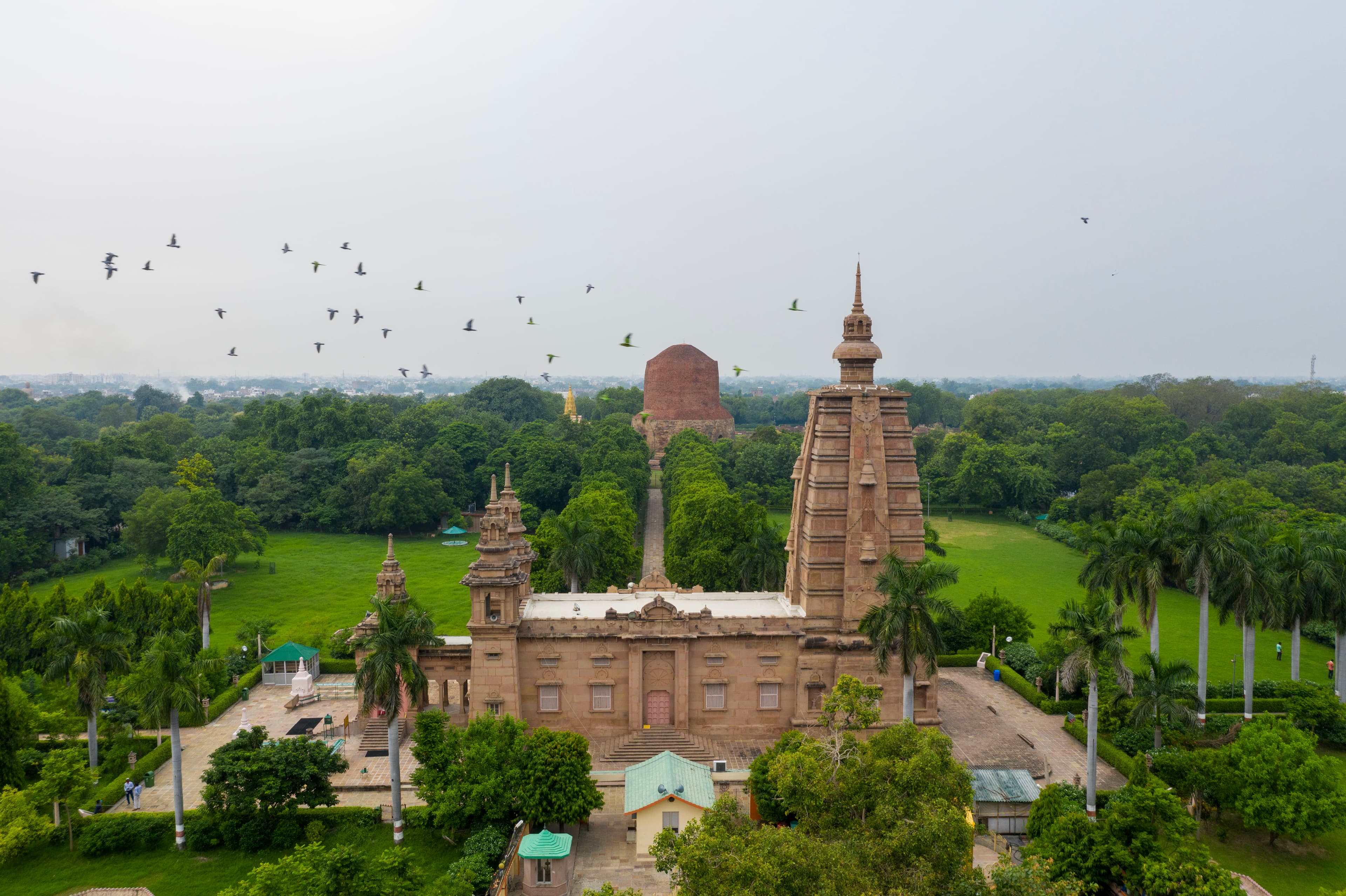 Sarnath Monastic Harmony – Mulagandha Kuti Vihara & Dhamek Stupa