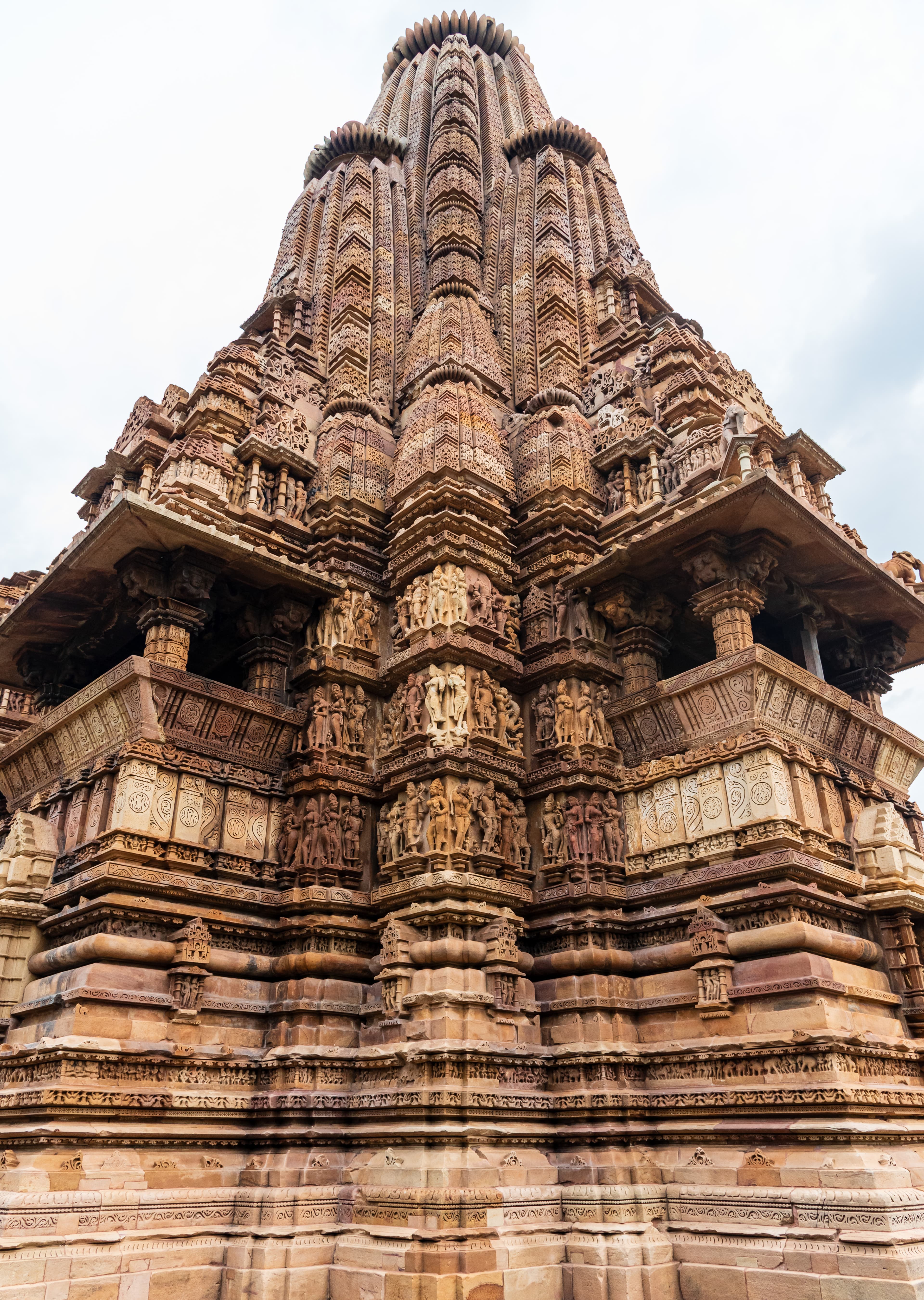 Intricate Stone Carvings of Khajuraho Temple – A Close-Up of Architectural Brilliance