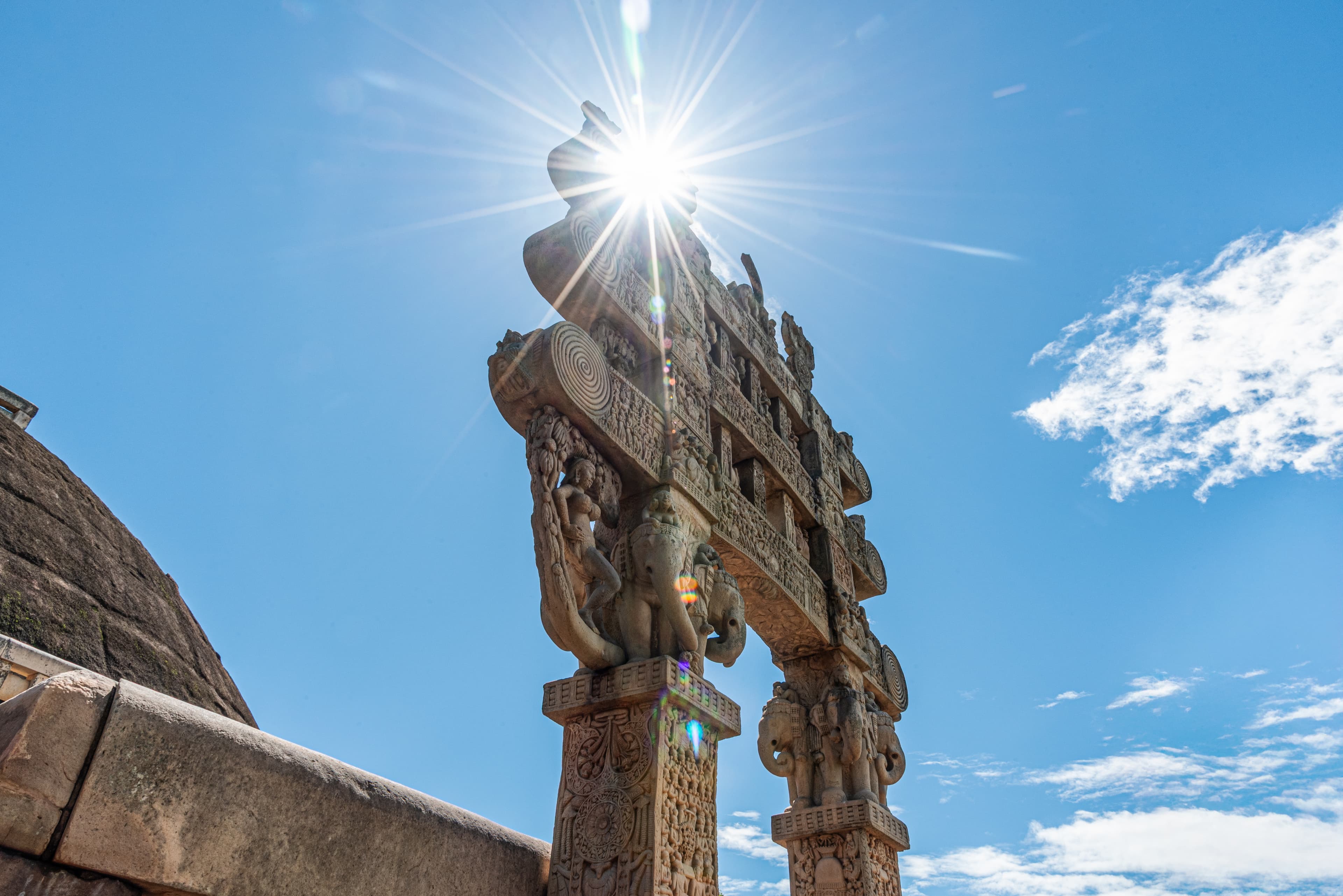 Sunburst Over the Eastern Torana – Great Stupa of Sanchi, India