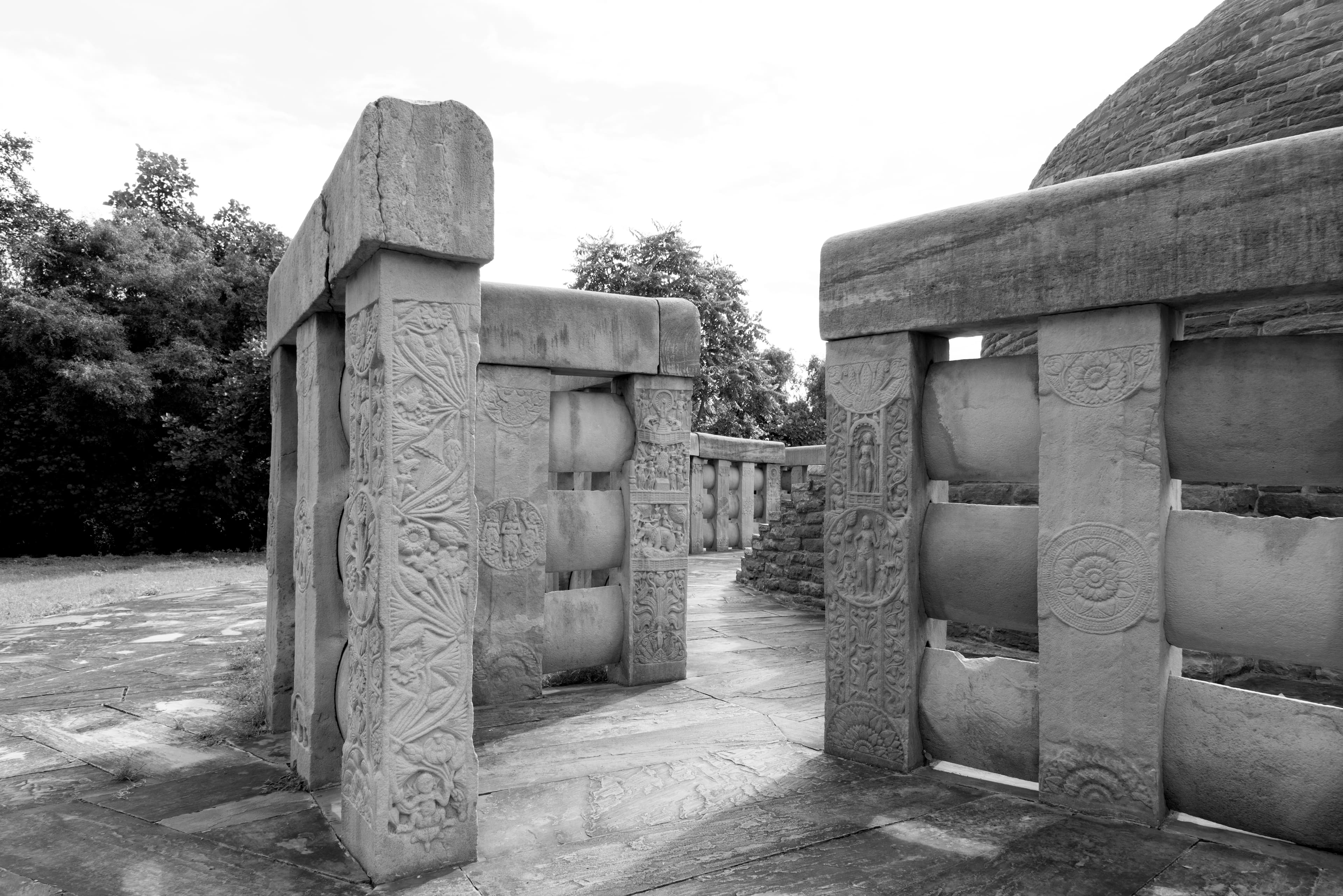 Stone Railings at Sanchi Stupa Entryway