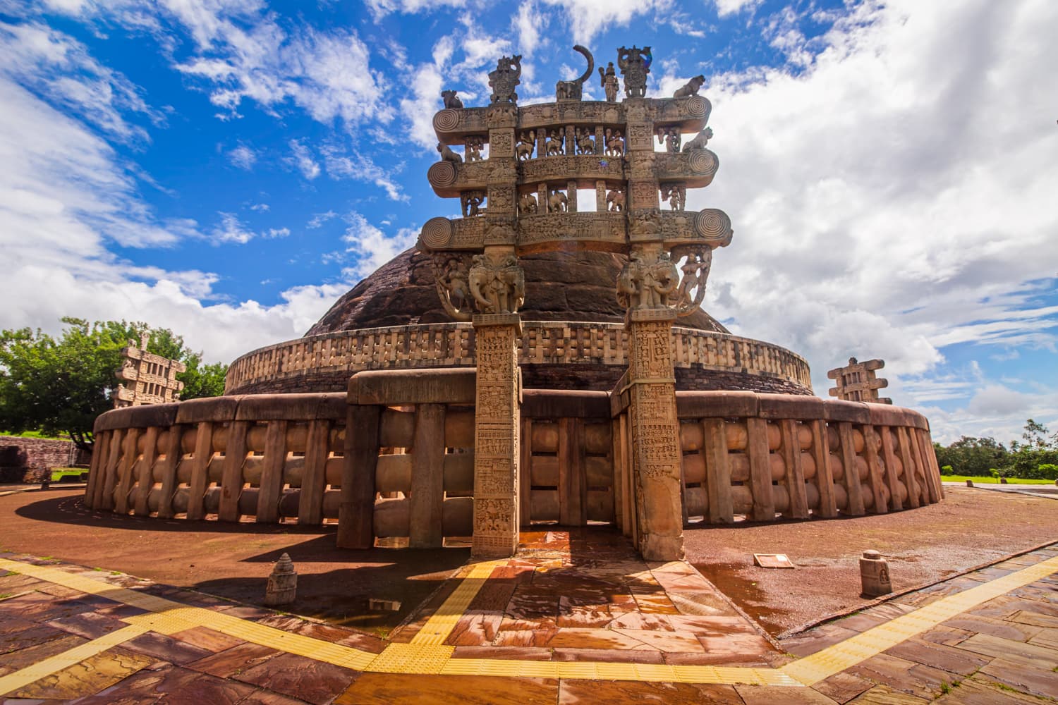 The Great Stupa of Sanchi Under Blue Skies
