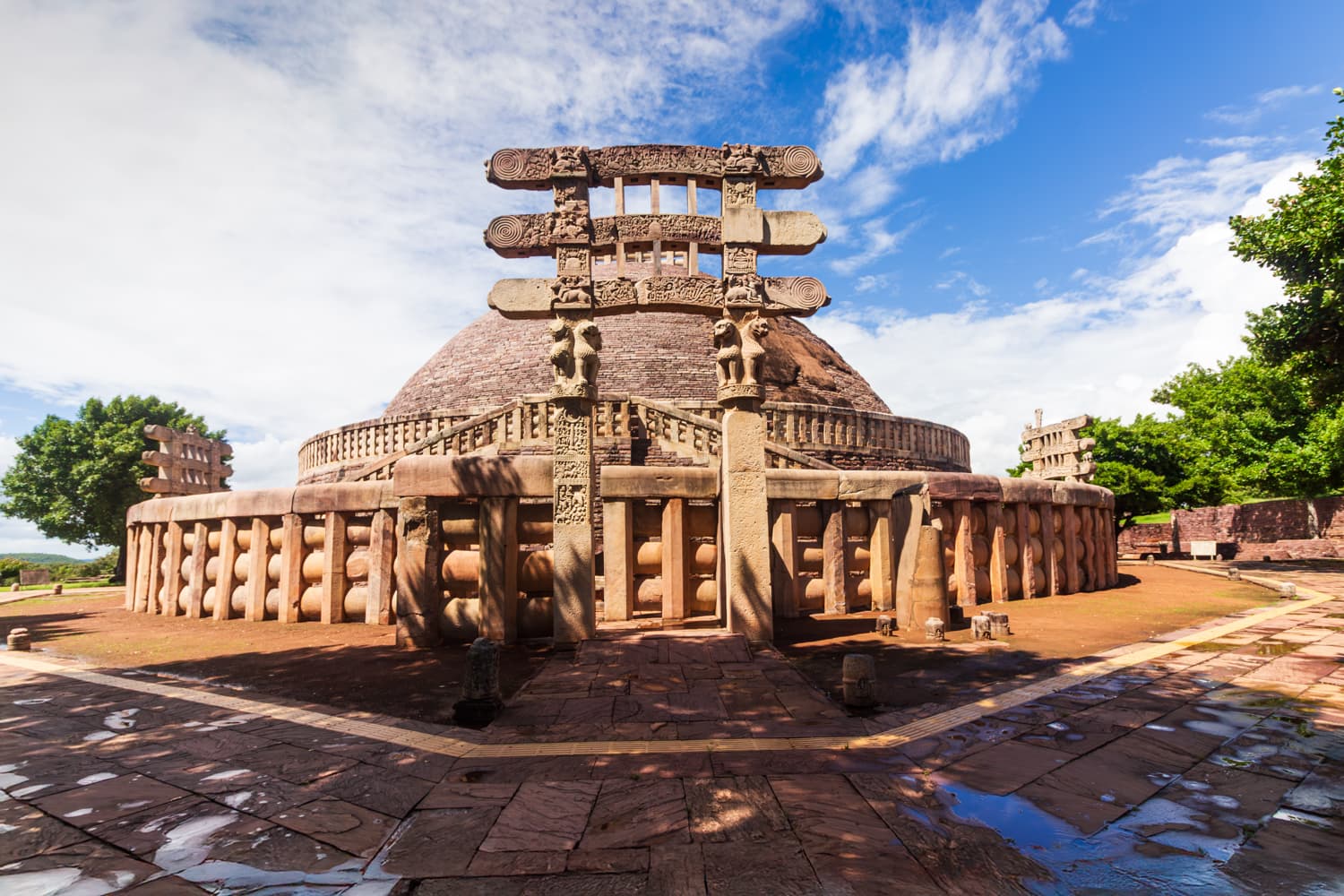 Western Gateway of Sanchi Stupa in Full Glory