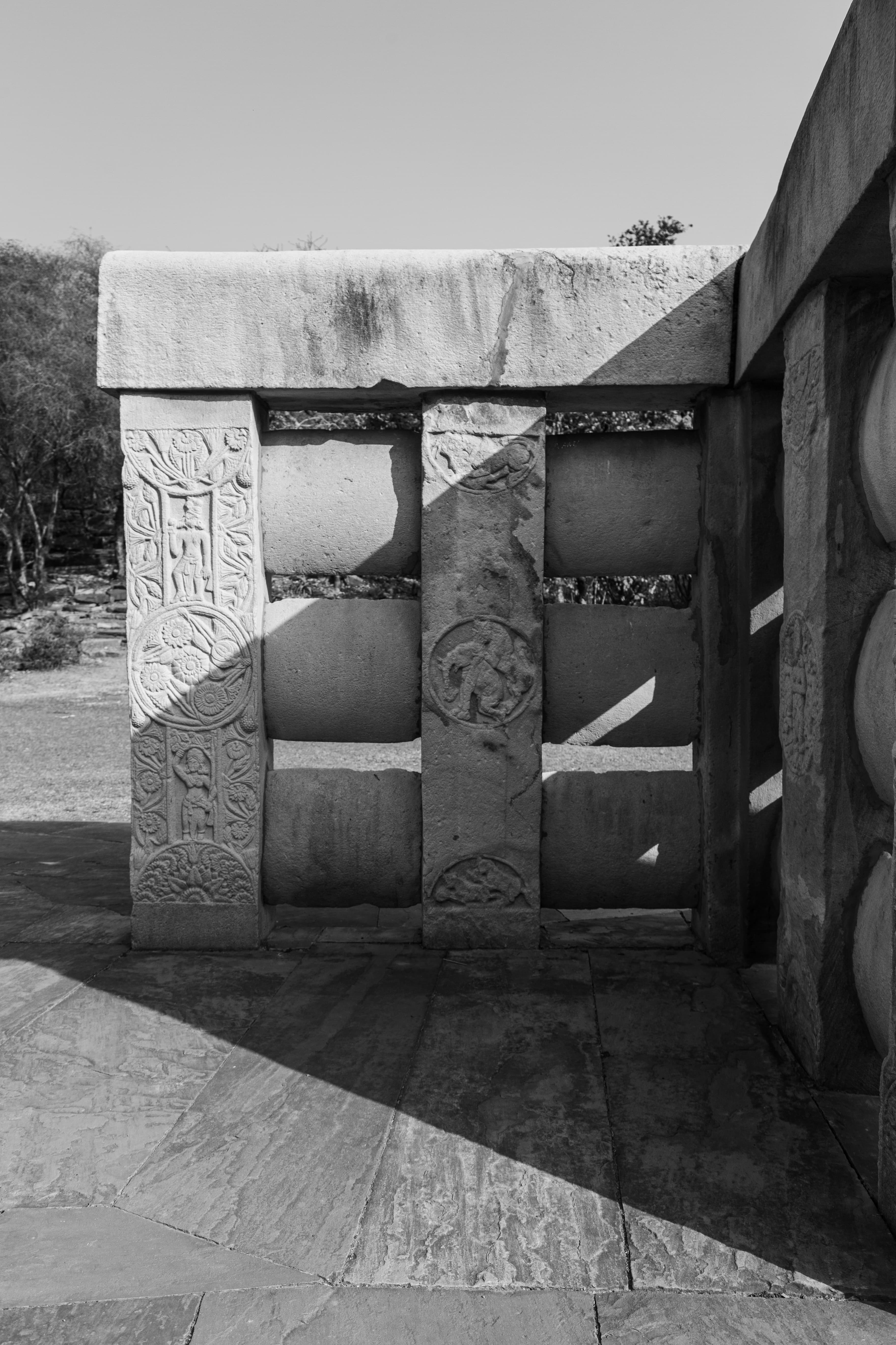Shadow & Stone – Railing Reliefs at Sanchi Stupa