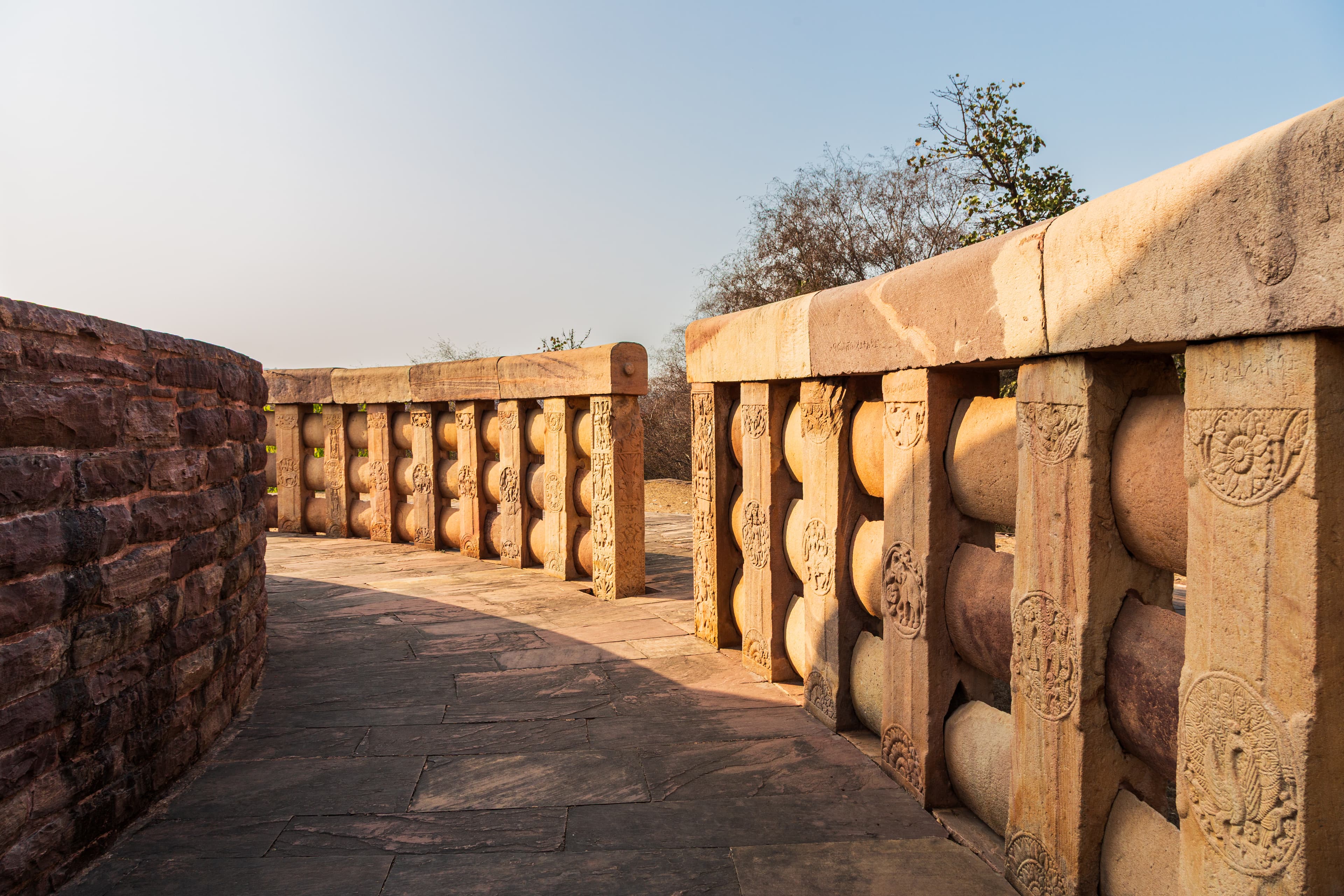 Curved Path of Serenity at Sanchi Stupa