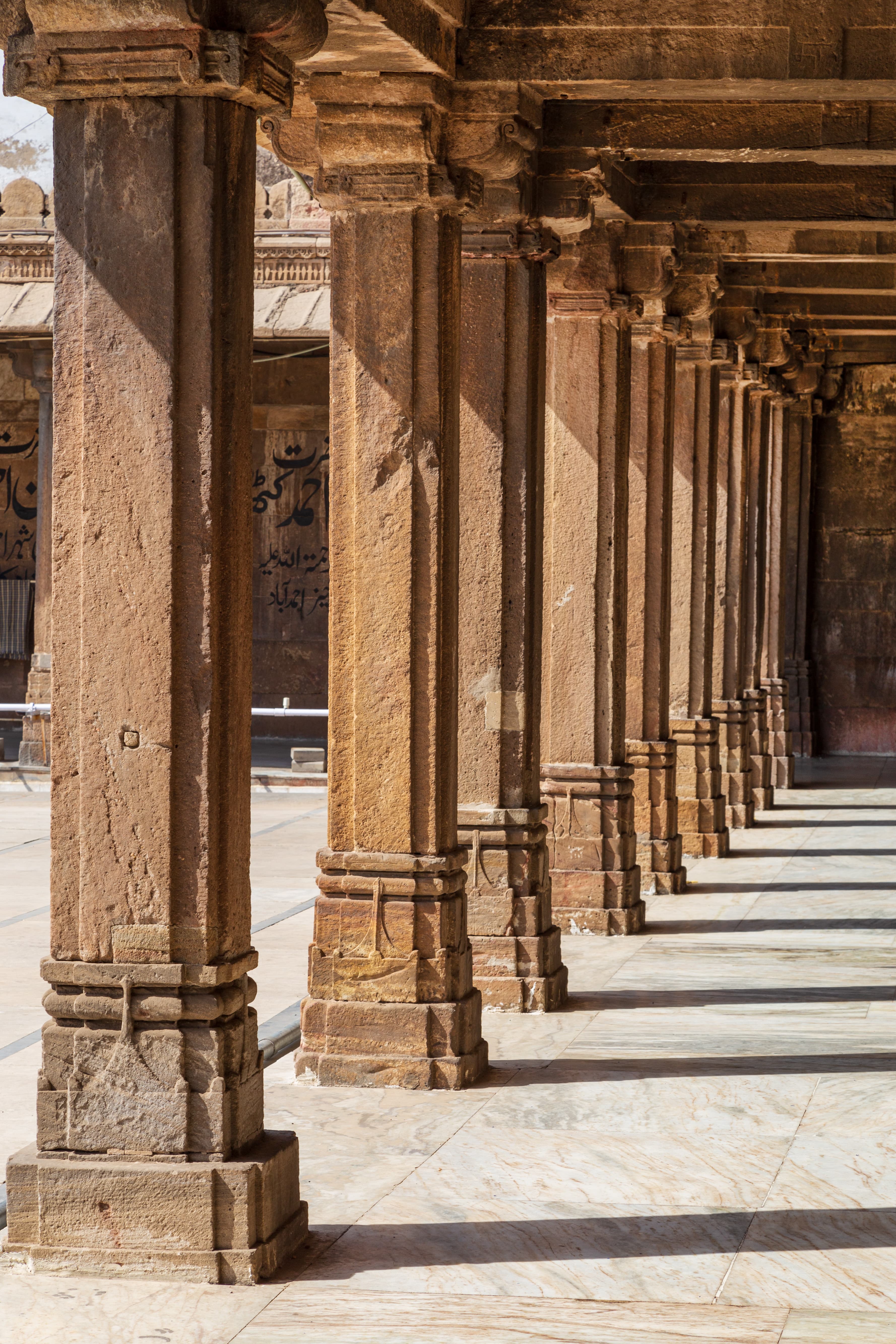 Sunlit Pillars of Jama Masjid