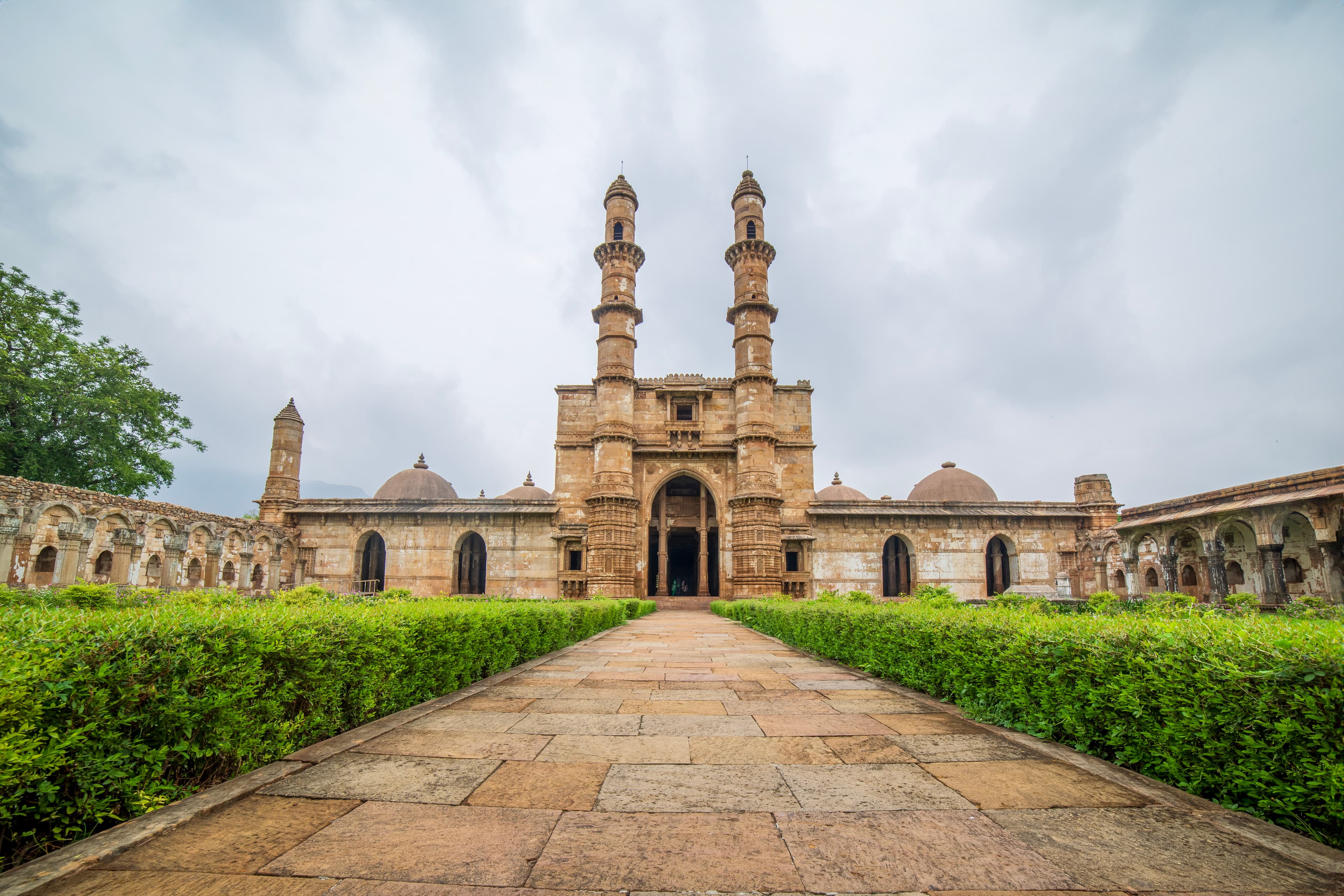 Twin Minarets in Monsoon Light