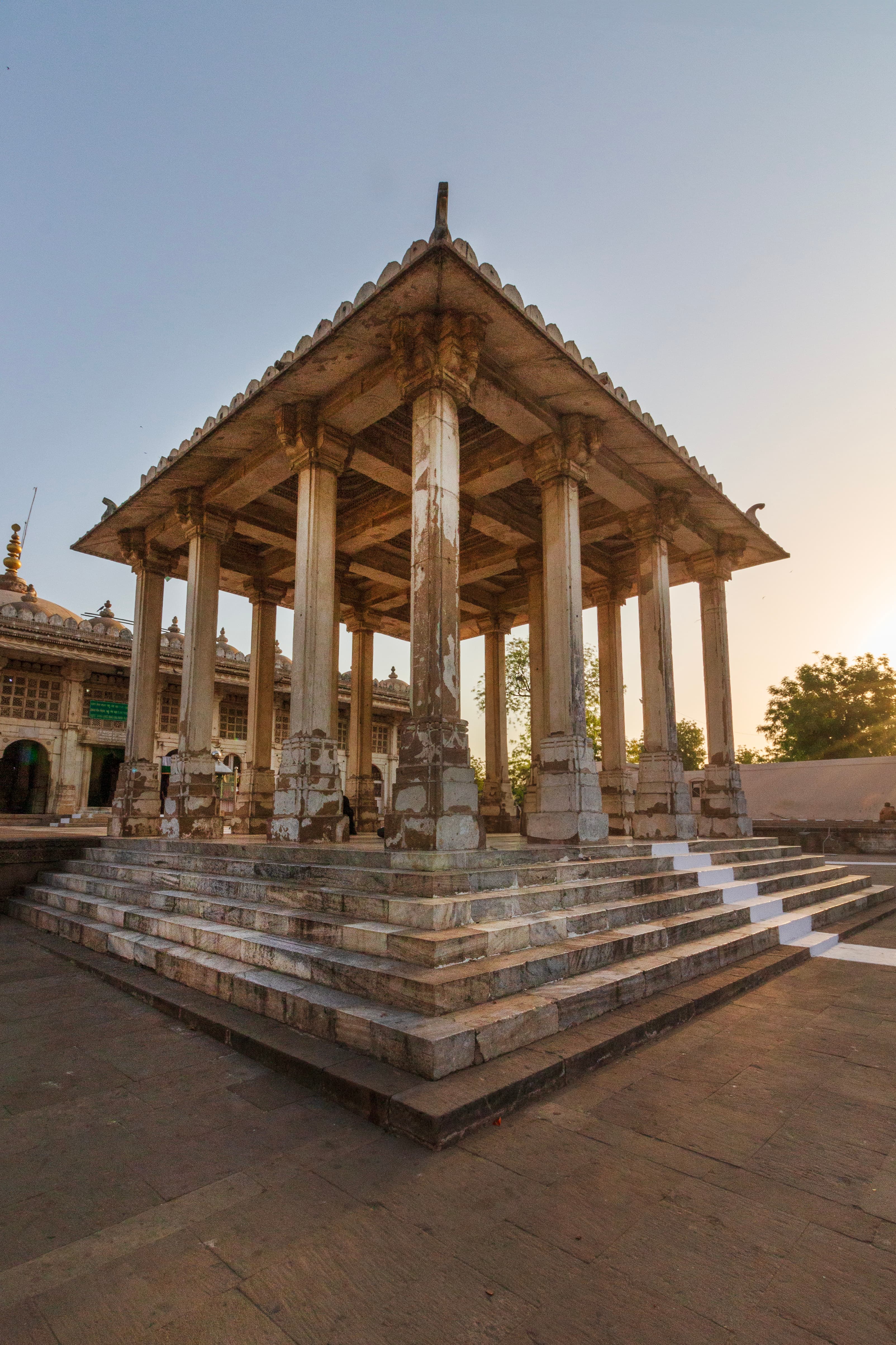 Sunset Silhouettes – Pillared Pavilion at Sarkhej Roza