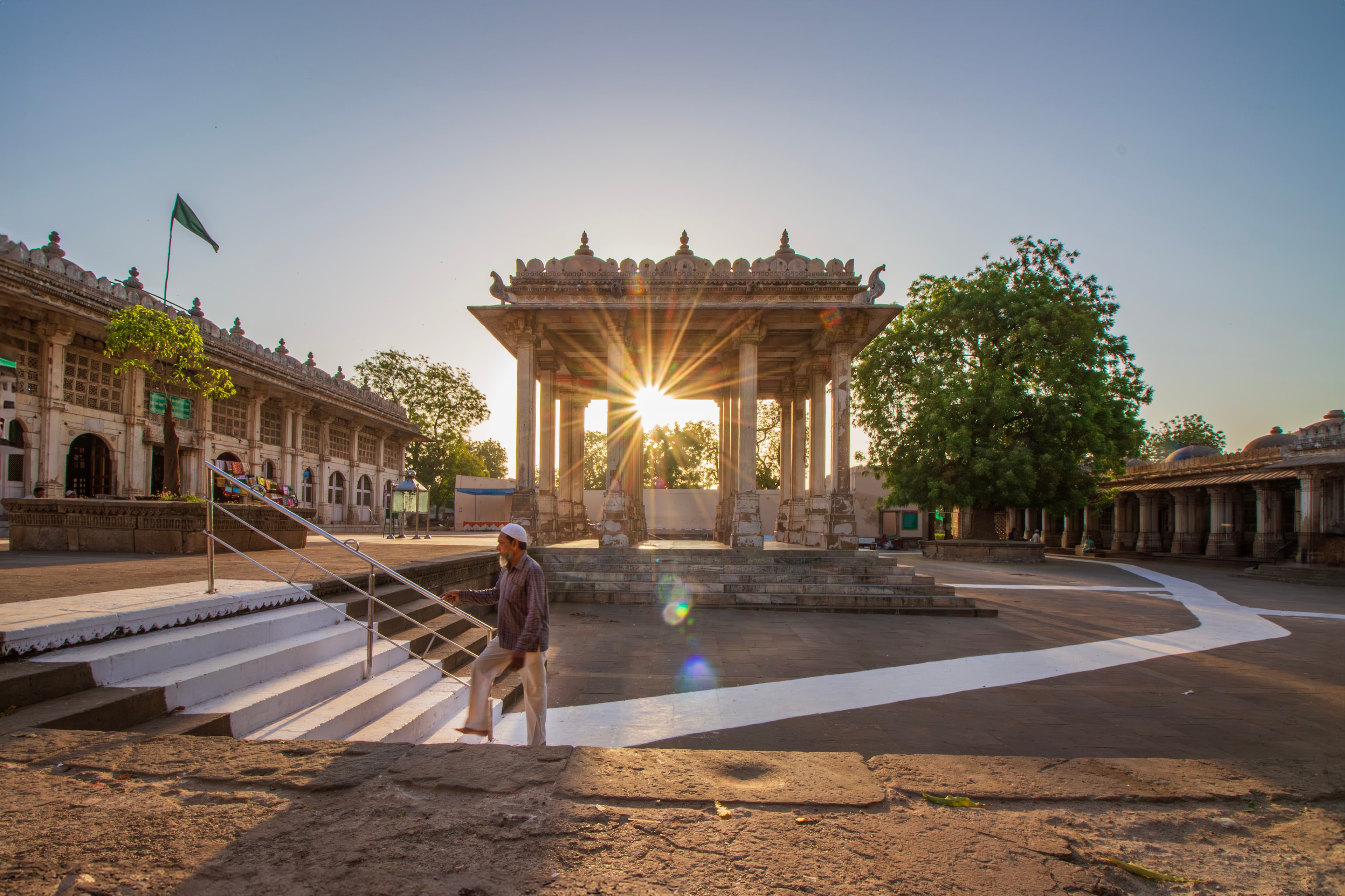 Golden Hour at Sarkhej Roza Courtyard