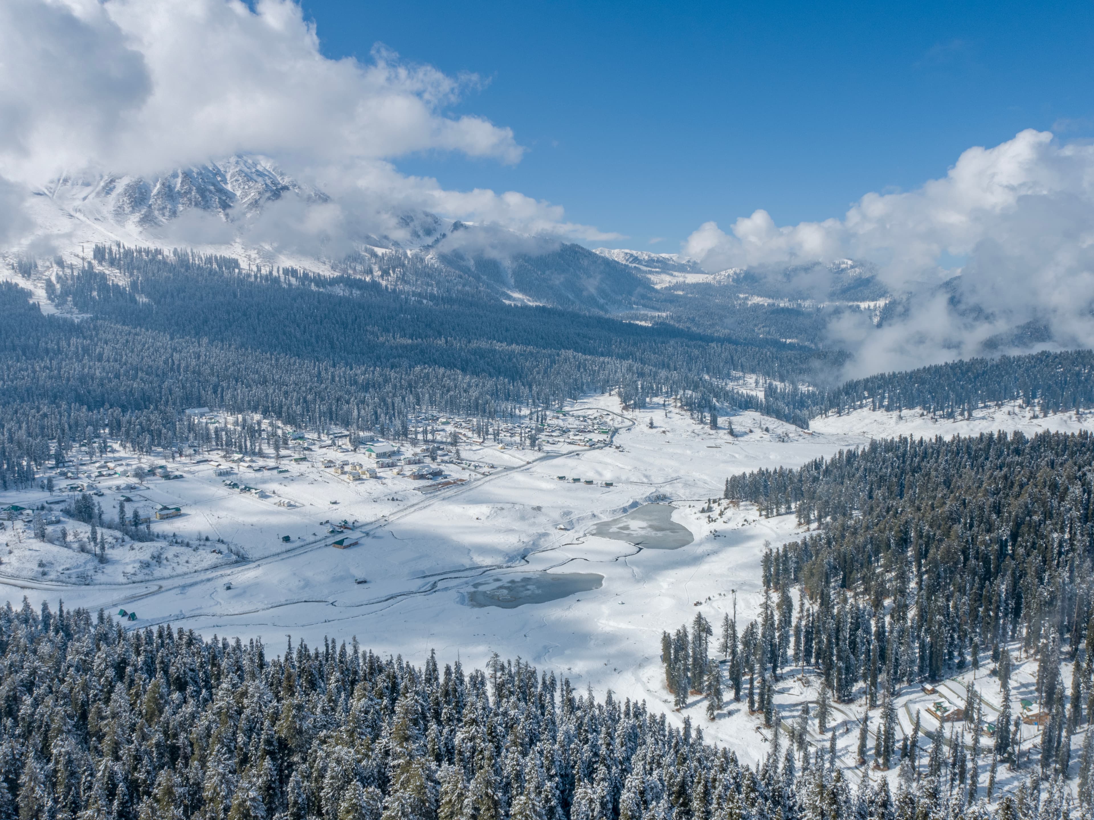 Snow-Covered Gulmarg Valley in Winter