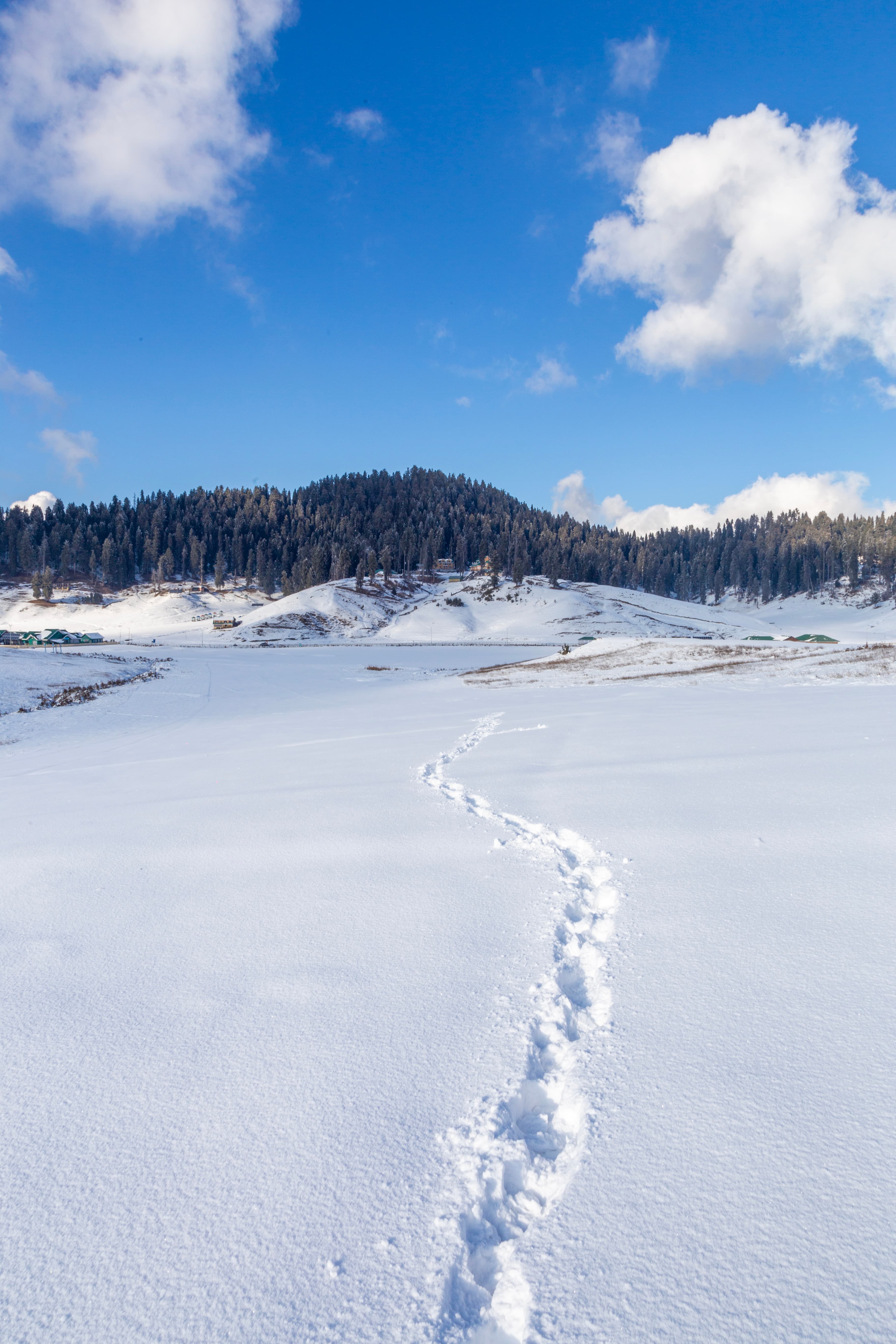 Footprints in Gulmarg Snowfield – A Winter Trail