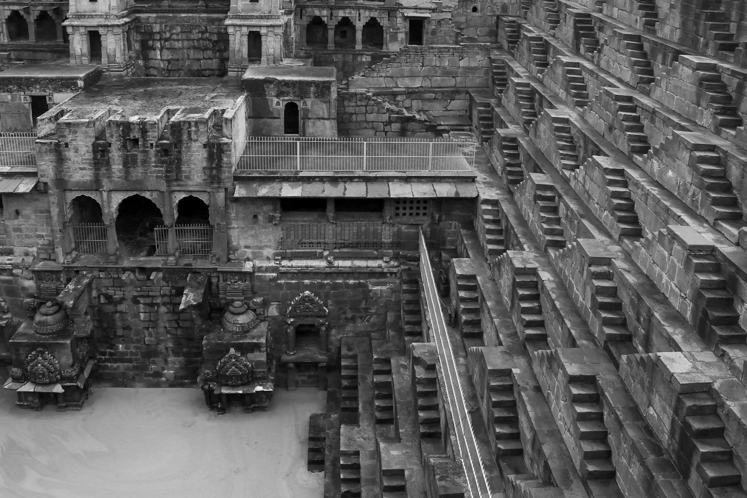 Chand Baori Stepwell in Black & White