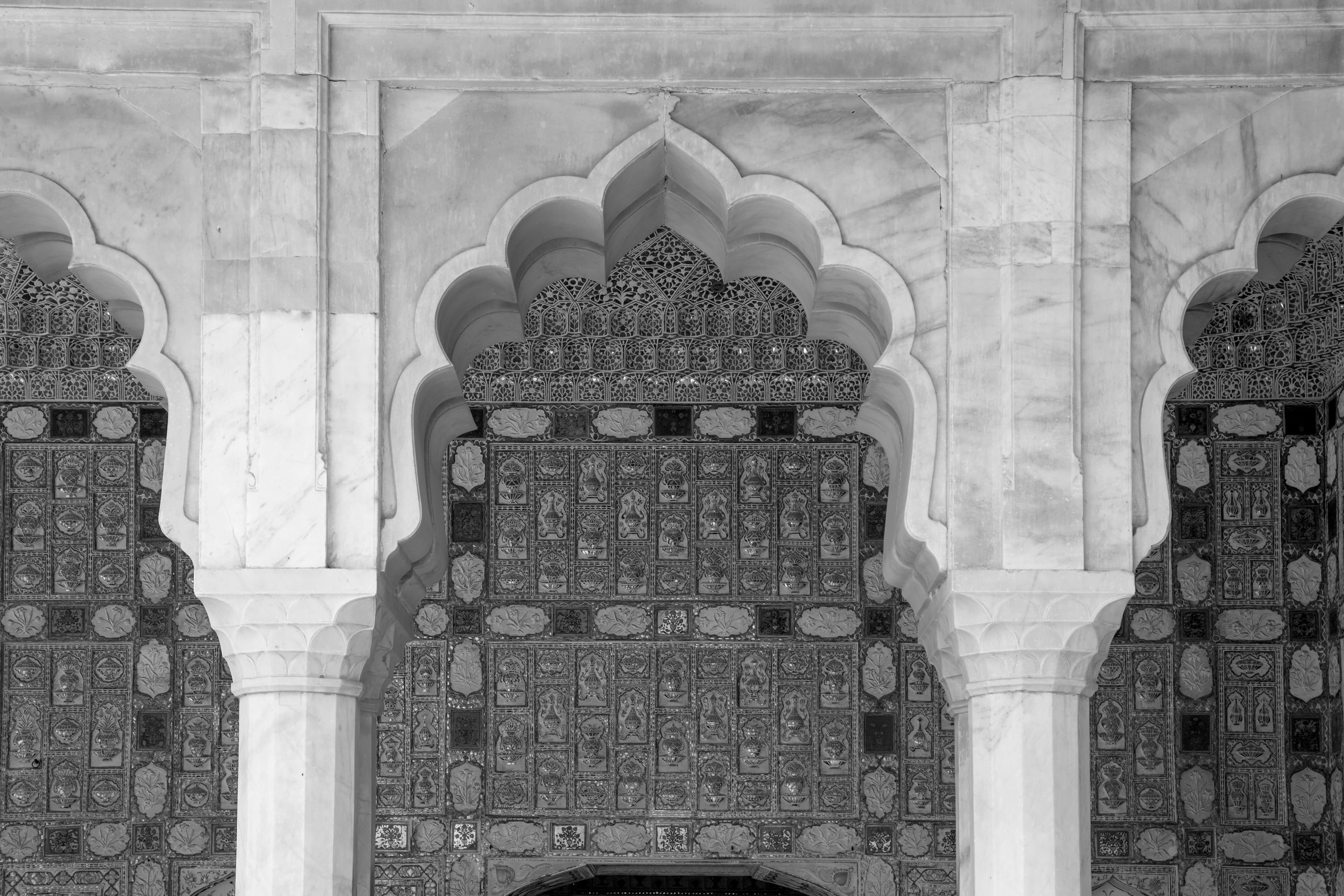 Amer Fort Detail in Monochrome