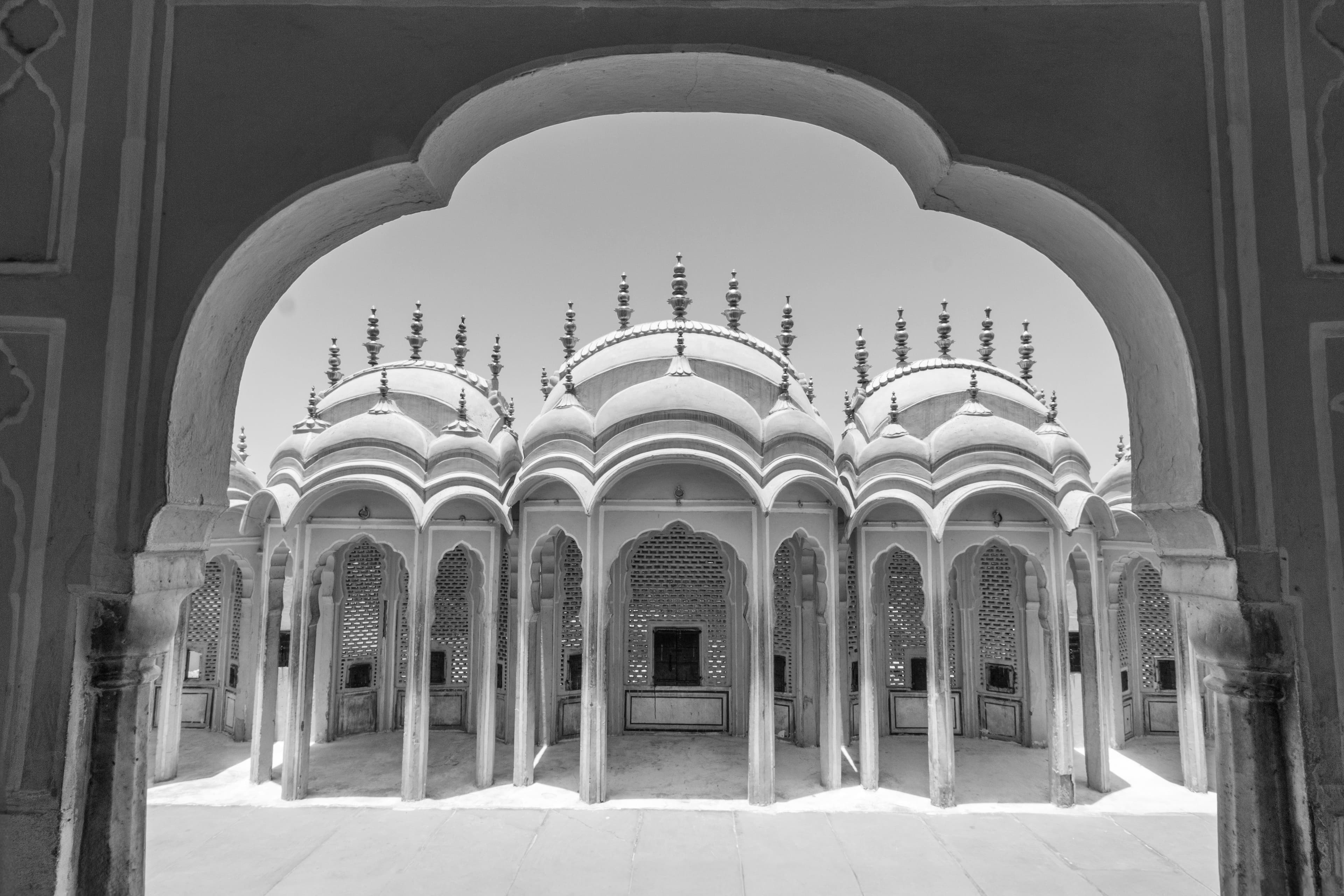 Monochrome Majesty Domed Pavilion of Hawa Mahal