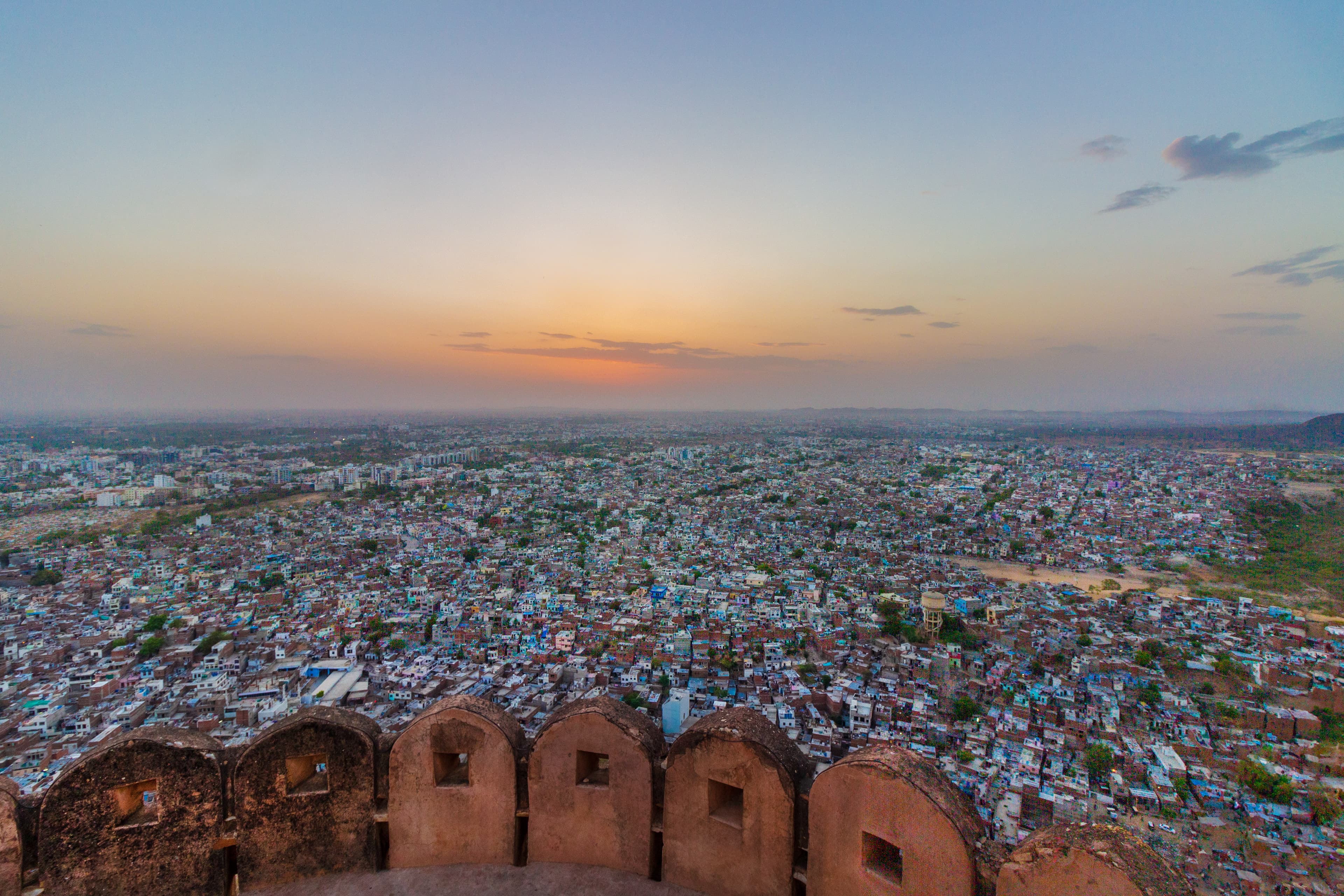 Jaipur Sunset Skyline from Nahargarh Fort Walls