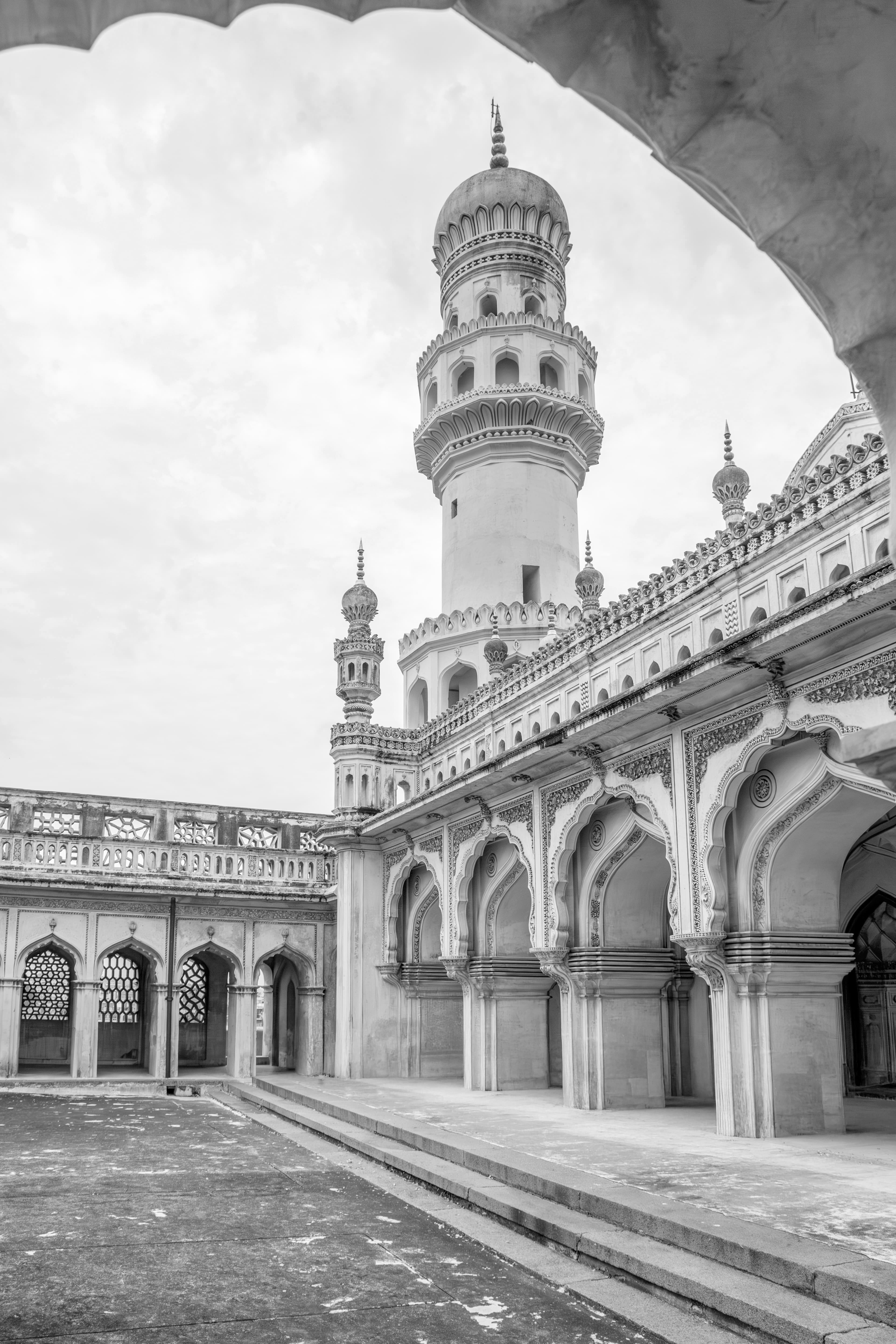 Charminar Minaret Framed in Monochrome