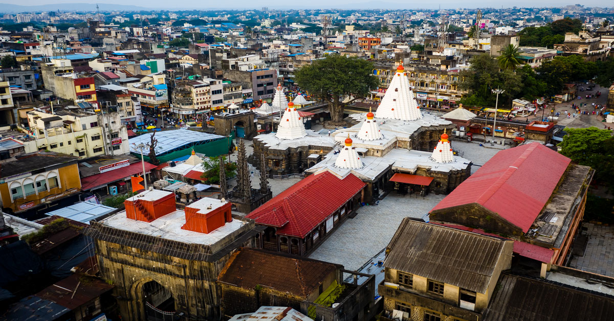 ARIEL VIEW OF MAHALAXMI TEMPLE, KOLHAPUR 